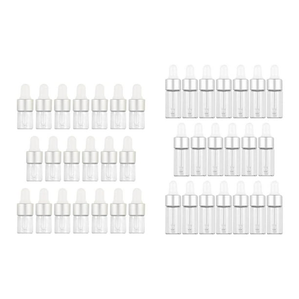 Juego de 40 Frascos Cuentagotas de Vidrio Vacíos para Aceites de Perfume 1ml 3ml shamjiam Frascos cuentagotas