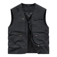 thumbnail image 3 of VBTAPA Men's Cargo Vest Lightweight Outdoor Safari Travel Fishing Vest Hiking Waistcoat with Multi Pockets Black L, 3 of 7