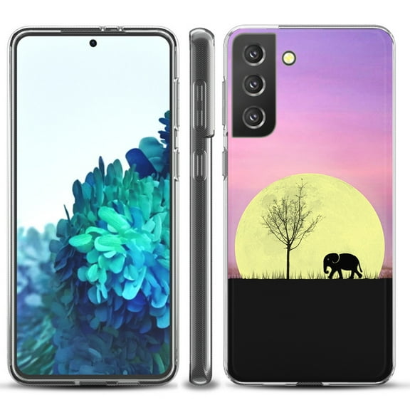 Slim-Fit TPU Protective Phone Case compatible with Samsung Galaxy S21  5G / S21 PLUS 5G, by OneToughShield ® - Moonlight Elephant