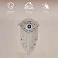 thumbnail image 3 of Ilios Innova | Tapiz Colgante de Algodón Boho Ojo Turco Azul Tejido a Mano, Decoración de Pared, Beige con Detalles en Azul, Amuleto Protector para Hogar, Sala, Dormitorio., 3 of 9