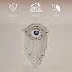 thumbnail image 3 of Ilios Innova | Tapiz Colgante de Algodón Boho Ojo Turco Azul Tejido a Mano, Decoración de Pared, Beige con Detalles en Azul, Amuleto Protector para Hogar, Sala, Dormitorio., 3 of 9