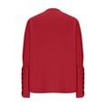 thumbnail image 3 of Craaazy Women's Casual Christmas Shirts V Neck Button Blouses Fall Winter Puff Long Sleeve Shirts Business Work Tops for Women, 3 of 6