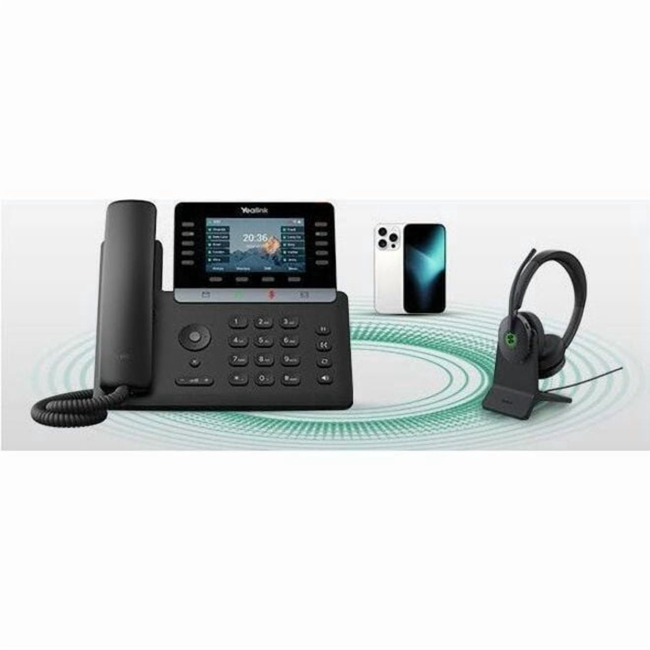 Yealink T74W IP Phone, Corded, Corded/Cordless, Bluetooth, Wi-Fi, 10 Multiple Conferencing, Wall Mountable, Black