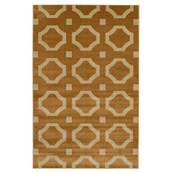 Linon Vintage Forsyth Polyester 8'x10' Rug in Beige and Sand