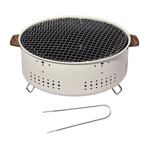 Estufa para hacer parrilla para acampar, estufas de té y fuego, barbacoa japonesa redonda, carne, carne, estufa a la parrilla para patio trasero,