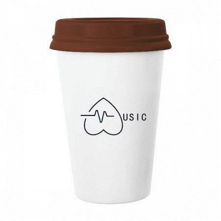 

Music Moving Heartbeat Fluctuation Love Mug Coffee Drinking Glass Pottery Cerac Cup Lid