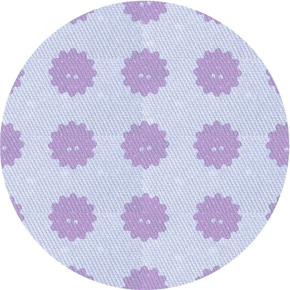 Ahgly Company Machine Washable Indoor Round Transitional Lavender Blue Area Rugs, 5' Round