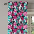 thumbnail image 2 of Ambesonne Grunge Grommet Curtain, Ornate Leaf Arrangement, 50" x 108", Hot Pink Seafoam Black, 2 of 6