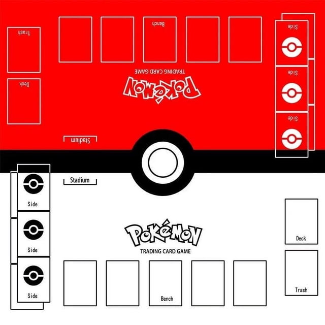 Playmat for card game with tube stitching, card game mat with zones, trainer for 2 players