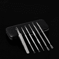 thumbnail image 1 of Professional Surgical Blackhead Remover Tools Blemish and Splinter Acne Pimple Removal Kit Come Done Extractor Tool for Whitehead Pimples and Zit Popper Leather Case Pack of 6, 1 of 4