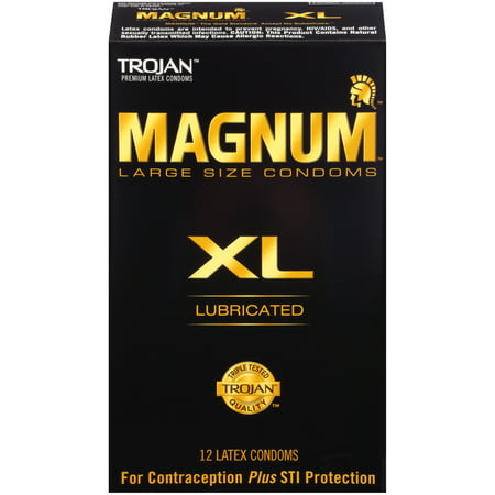 Trojan Magnum XL (Extra Large) Lubricated Condoms, 12