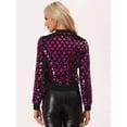 thumbnail image 4 of Disfraz de navidad Chaqueta Bomber Con Lentejuelas De Manga Larga Con Cremallera Y Brillo Para Mujer Rosa Caliente XS, 4 of 6