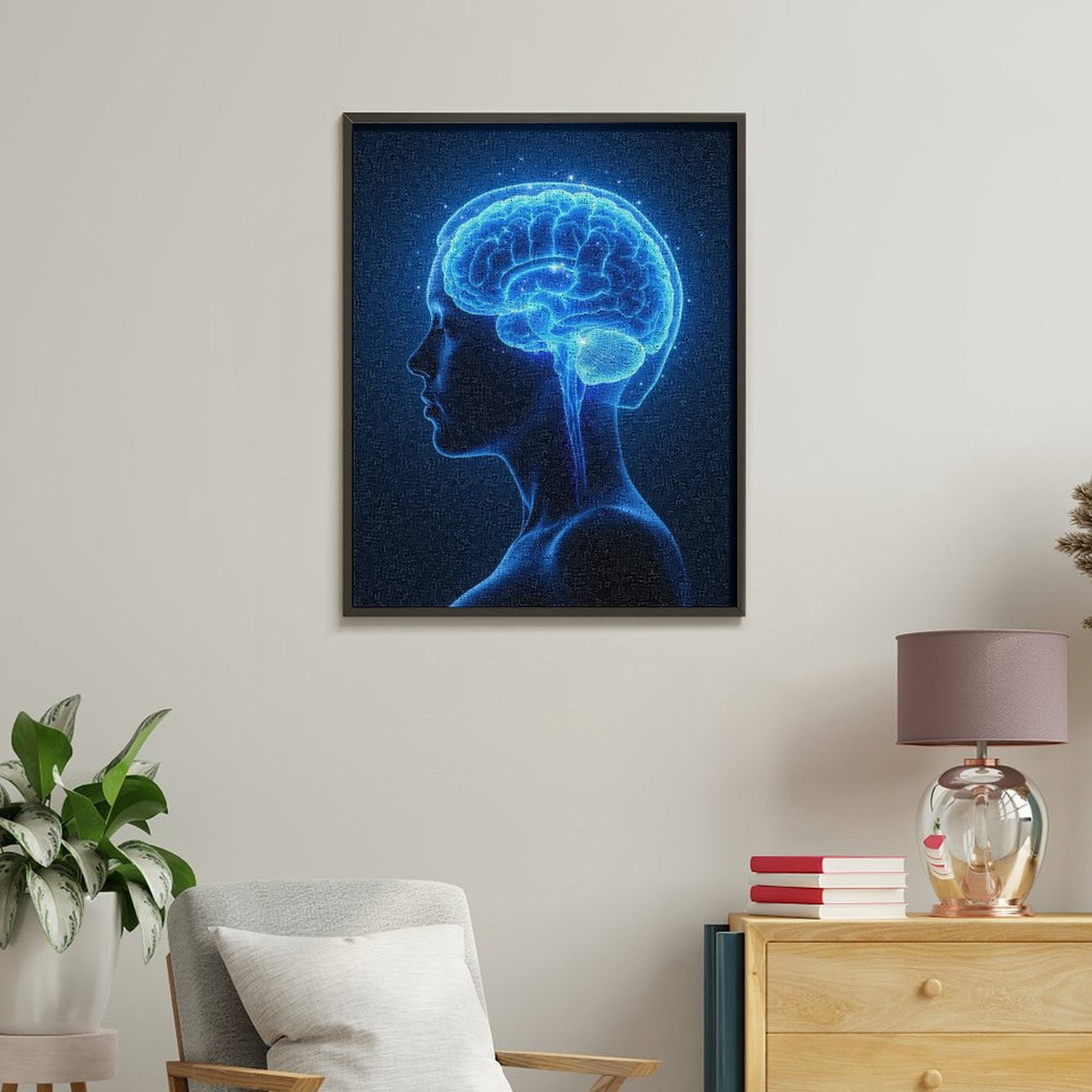 Paint By Numbers Kit for Adults Beginner - Human Brain Anatomy Illustration DIY Canvas Painting Kits for Adults, Frameless Paint By Number for Adults for Home Wall Decor 16x20 Inch