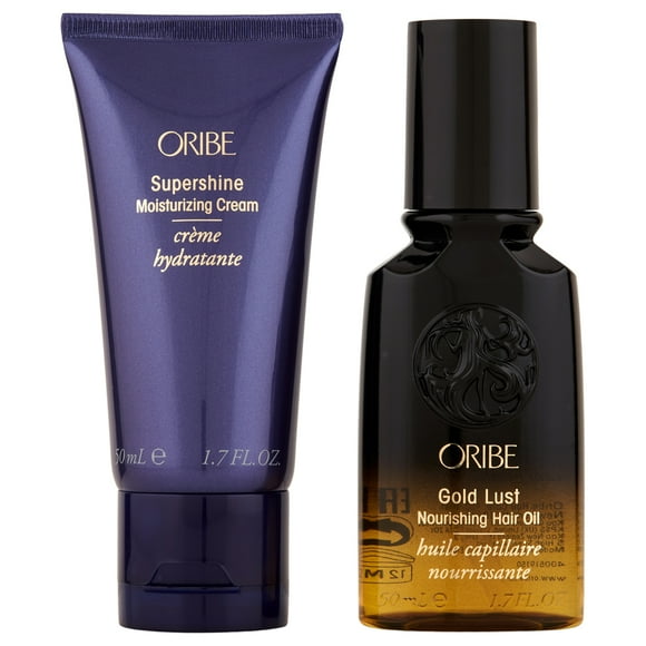 Oribe Crème Hydratante Supershine 1,7 oz et Huile Nourrissante pour Cheveux Gold Lust 1,7 oz