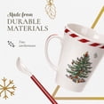 thumbnail image 4 of Spode Christmas Tree Peppermint 14oz Mug & Spoon Set (4-Piece) - Festive Earthenware with Candy Cane Motif, Ceramic Mug for Hot Chocolate, Coffee, Holiday Mornings - Christmas Drinkware, 4 of 7