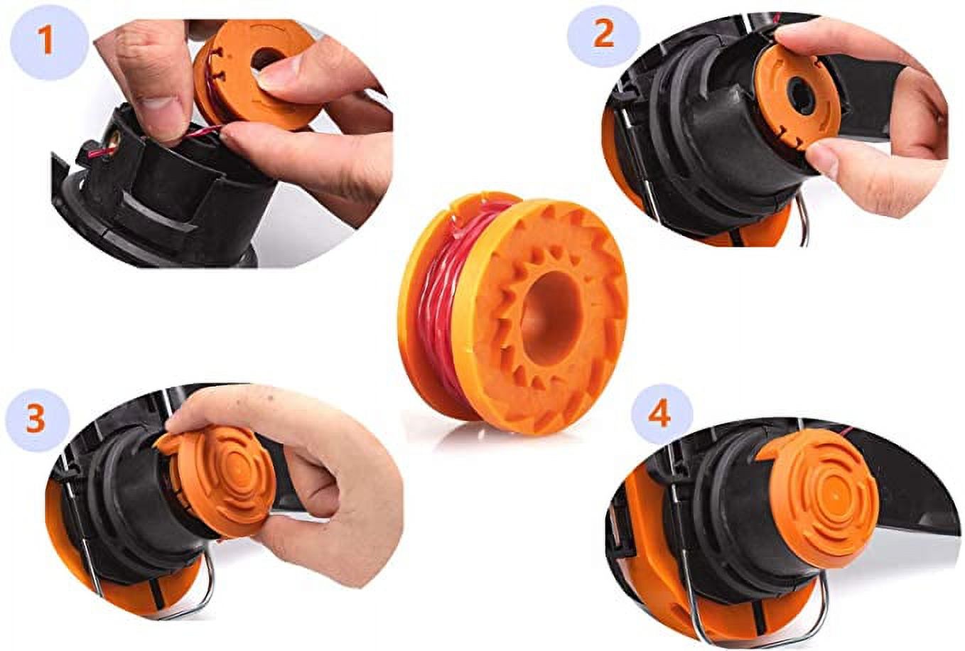 Trimmer Spool Line for Worx, (9 PCS) Edger Spool Compatible with Worx trimmer spools Weed Eater String,Trimmer Line Refills 0.065 inch for Electric String Trimmers - image 2 of 7