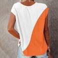 thumbnail image 4 of EQWLJWE Hauts d'Été pour Femmes Hauts pour Femmes Liquidation Mode Femmes Mode Manches Courtes Col Rond T-shirt Imprimé Blouse Hauts Amples, 4 of 6