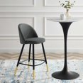 thumbnail image 5 of Counter Stool Chair, Set of 2, Fabric, Metal, Grey Gray, Modern Contemporary Urban Design, Bar Pub Cafe Bistro Hotel Restaurant Hospitality, 5 of 10