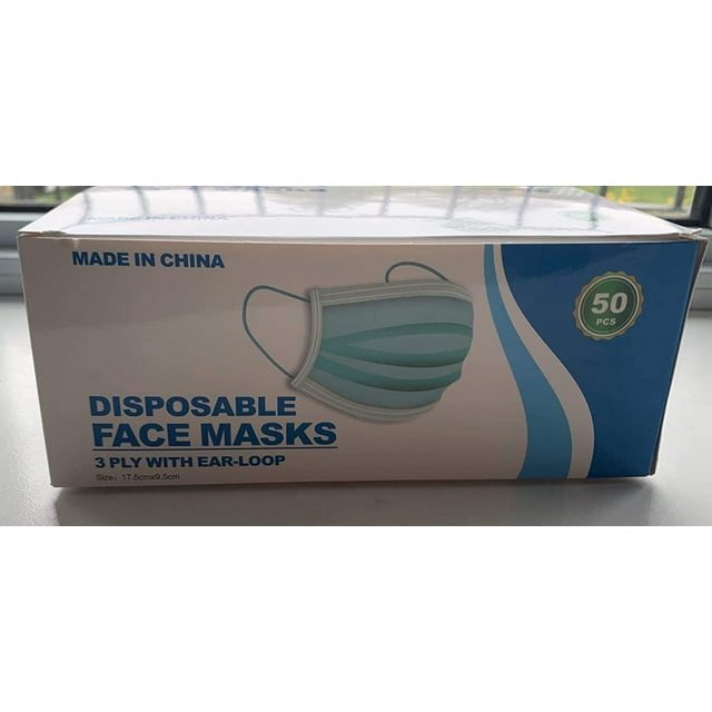 Disposable Face Masks 3ply with Ear-loop Non-medical use (50 pieces/pack) 4 Packs = Total 200 pieces