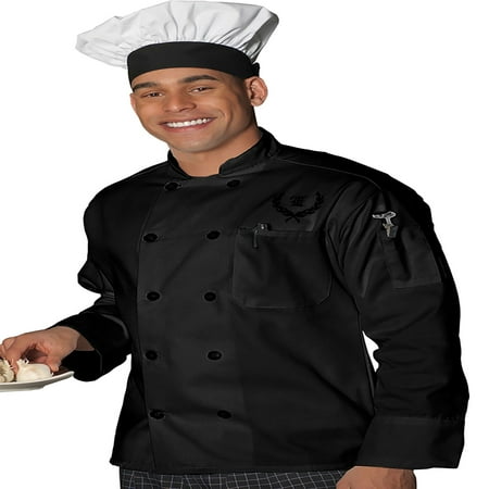 10 Pearl Button Coat - Edwards Garment 10 Pearl Button Classic Full Cut Chef Coat, Style 3301