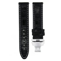 24MM PREMIUM LEATHER WATCH STRAP BAND FOR BREITLING NAVITIMER A24322 BLACK WS