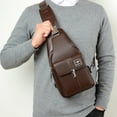 thumbnail image 7 of Leathario Men leather Sling Bag Chest Bag Shoulder Bag Crossbody Casual Bag Pack Multipurpose, 7 of 7