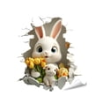 thumbnail image 4 of 1/2/4pcs Easter Cute Rabbit Chicks and Eggs Breaking Wall Window Easter Stickers Decorations, Easter Decals Decor Rabbit Window Stickers Decor for Home School Party Decoration Supplies, 4 of 9