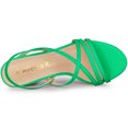 thumbnail image 4 of Sandalias de Tiras Talón Abierto Tacones Gruesos Allegra K Verde 36, 4 of 6
