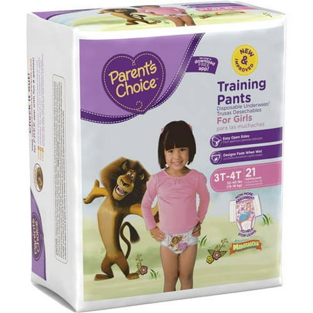 Parent's Choice Training Pants for Girls, Size 3T-4T, 21 Pants