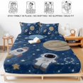 thumbnail image 5 of Twin Sze Fitted Sheet Set - Solar System Universe 2 Piece Bedding Sets 16" Deep Pocket Fitted Sheet with 1 Pillowcase, Galaxy Outer Space Navy Blue Brushed Microfiber Hotel Luxury Bed Sheets, 5 of 9