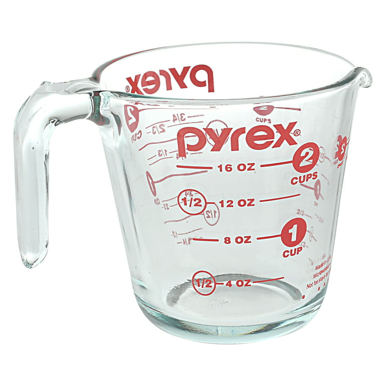  Pyrex 2 Piece Glass Measuring Cup Set, Includes 1-Cup