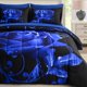 thumbnail image 1 of Juego de edredón WONGS BEDDING, color azul, tamaño king, 7 piezas, microfibra, 1 of 7