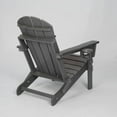 thumbnail image 5 of HDPE Folding Adirondack Chair with Dual Cup Holder, Gray Composite Outdoor Chair with Wood Texture, All-Weather Patio Lawn Garden Chair, 350lbs Capacity, 5 of 10
