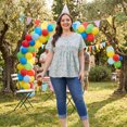 thumbnail image 3 of Agnes Orinda Women's Plus Size Peplum Tops Floral Half Placket Short Sleeves Casual Blouses 2X Pea Green, 3 of 7