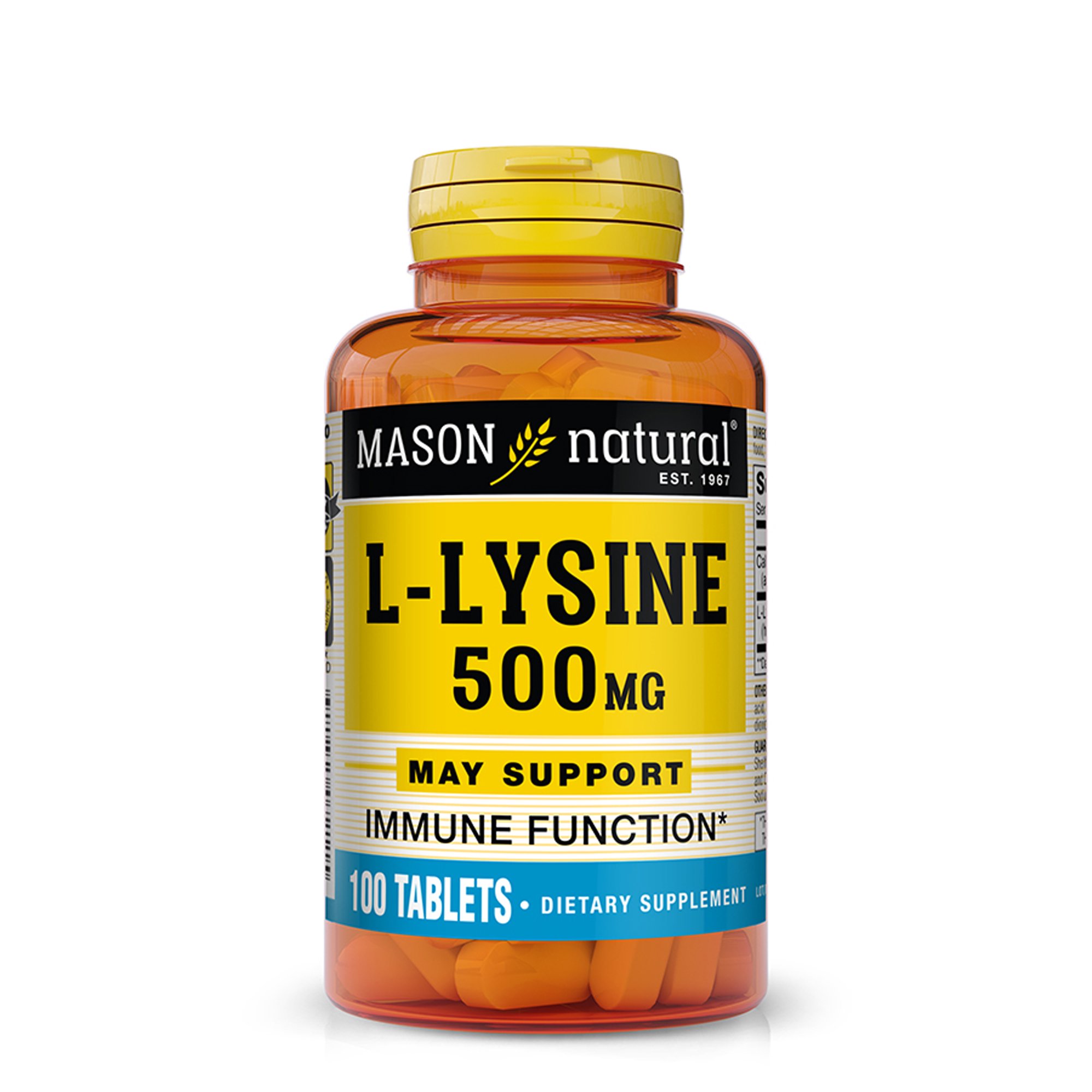 Mason Natural L-Lysine 500mg Tablets with Improved Immune Function, 100 Count
