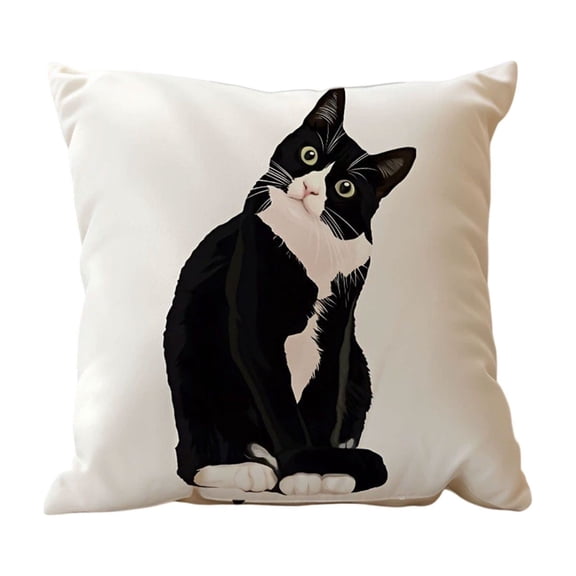 Uutvery Playful Creature Print Pillow Cover, 18x18 Inch Whimsical Animal Illustrations on Cozy Flock, Fun and Imaginative Decor for Sofa Living Room and Bedroom, Modern Home Accent