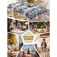 thumbnail image 5 of Blue Floral Table Cloth, Waterproof Tablecloth for Rectangle Tables, Abstract Watercolor Flower Leaf Plant Reusable Washable Fabric Table Cover for Restaurant Kitchen Dining Tables 60"x84", 5 of 9