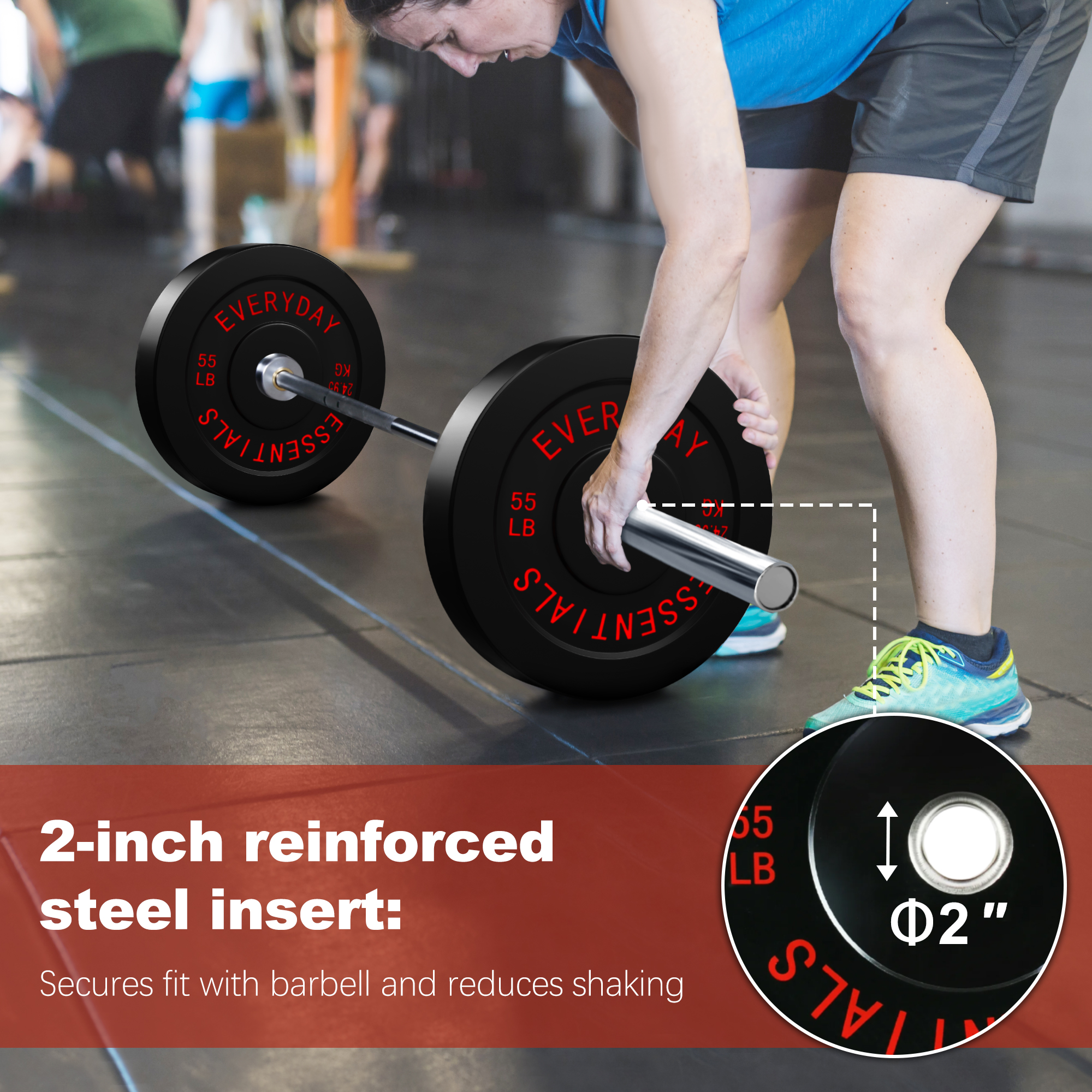Sprint Demon 2" Olympic Bumper Weight Plates，with Steel Hub，Black & Colour Options, Multiple Weights & Sets，for Home Gym Strength Training