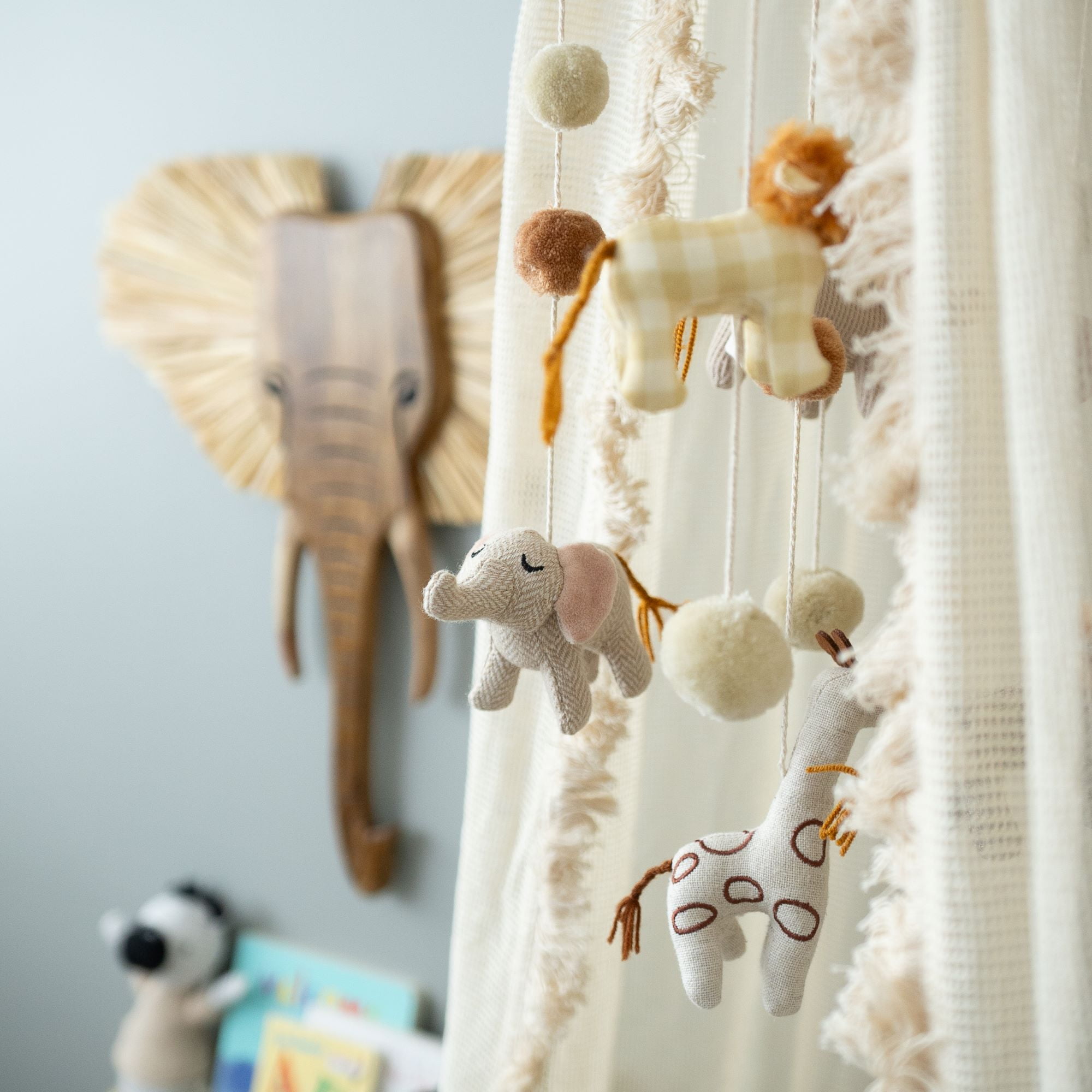 Crane Baby Soothing White Safari Animal Baby Mobile