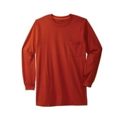 Boulder Creek By Kingsize Men's Big & Tall Heavyweight Crewneck Long-Sleeve Pocket T-Shirt