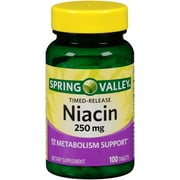 Spring Valley Niacin Timed Release Tablets, 250 mg, 100 Ct