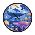 thumbnail image 2 of Voice Activated Clock with Glow Light 12 Inch Large Silent Wall Clock Battery Operated for Home Decor Whales and Dolphins Pattern, 2 of 8
