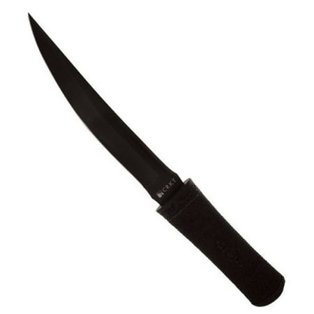 - CRKT Hissatsu 2907K Fixed Blade Black with 440A Plain Edge Blade and Textured Rubber Handle with Molle Compatible Molded Sheath