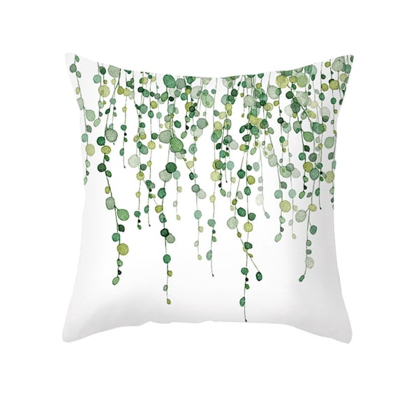 XIBUFE Green Ivy Wall Throw Pillow 18X18 Inch Set of 1, Climbing Plant Leaves Farmhouse Pillow Plants Botanical Style Pillow Decorative Cushion for Sofa Couch Bed Living Room, B