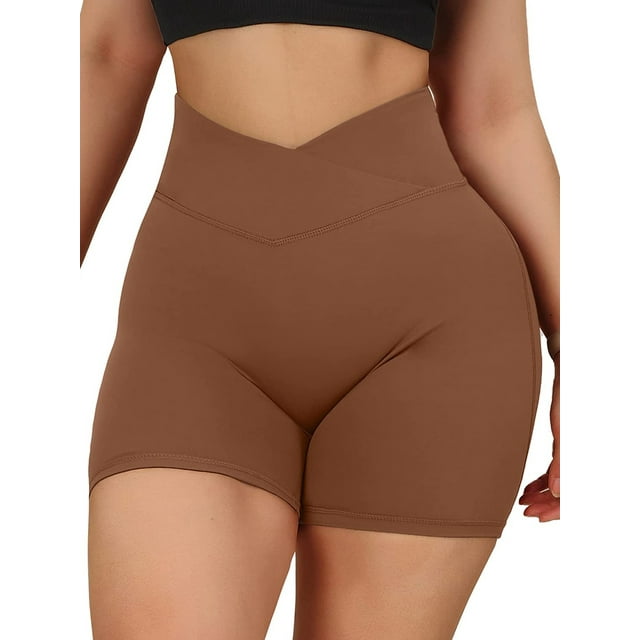 Wangsaura Shorts de Sport Décontractés pour Femmes Taille Haute Extensible Yoga