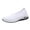 White, variant on Women's Hollow Knitted Slip On Walking Shoes Comfortable Breathable Mesh Shoes Lightweight Sneakers Soft-Soled Flat Shoes