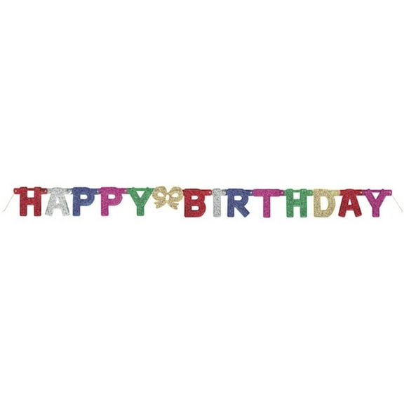 Unique Industries Assorted Colors Solid Print Birthday Party Banner, 144" x 5"