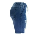 thumbnail image 6 of Gubotare Women's High Waisted Bermuda Shorts Stretchy Knee Length Jean Shorts (Blue,Size XL), 6 of 6