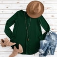 thumbnail image 5 of Wenseny Long Sleeve Shirt for Women V-Neck Side Split Casual Tops Loose Shirts Green S, 5 of 6