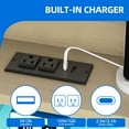 thumbnail image 4 of DEXTRUS Queen Size Bed Frame with Storage & Power Outlets, PU Leather Bed Frame with LED Lights, White, 4 of 8